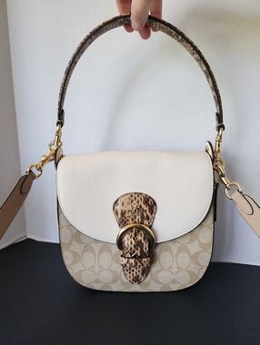 Coach Kleo 23 2Way Signature & Python Embossed Satchel, EUC, 2022, $478 MSRP